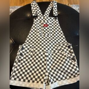 Checkered Overalls with Adjustable Straps